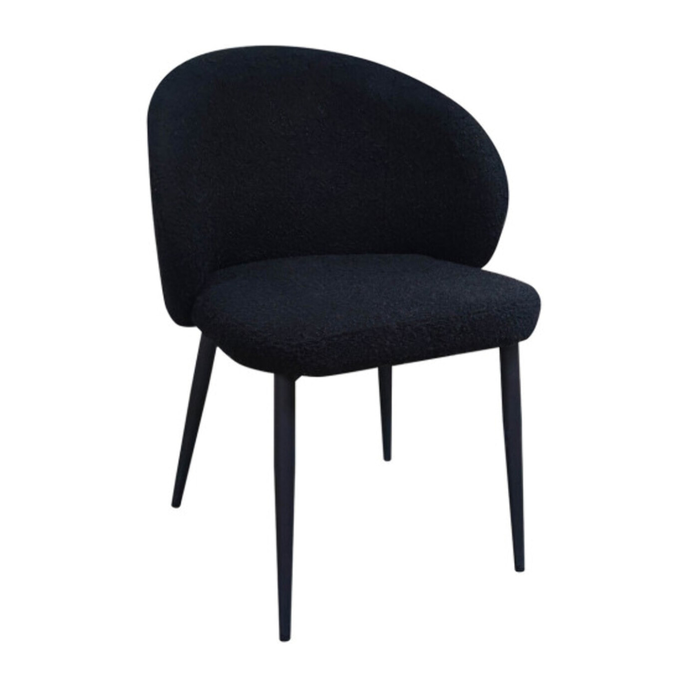 Chaise en tissu bouclette avec pieds en métal noir - SIROCCO