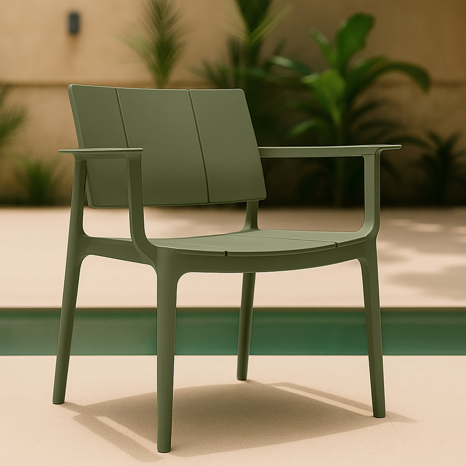 Salon de jardin en polypropylène vert 4 places PATIO