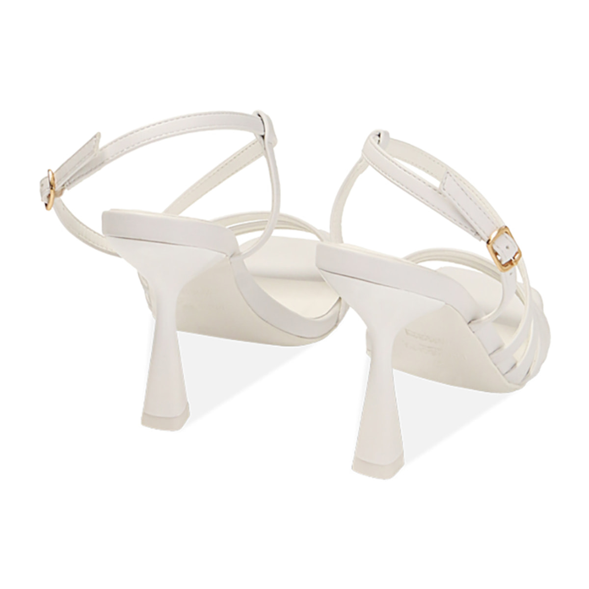 Sandalias blancas, tacón de 9,5 cm