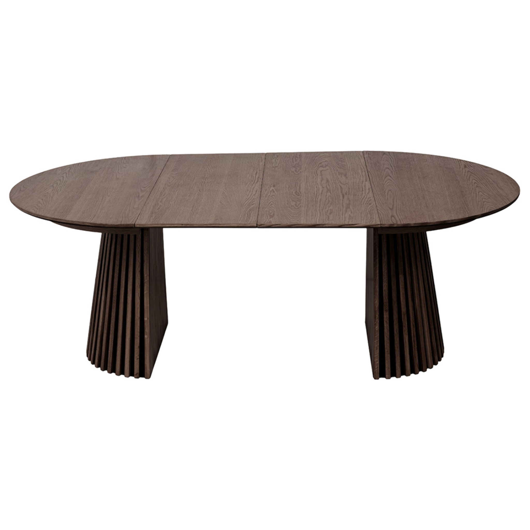 Freya - table à manger ronde extensible - effet bois foncé - 4 à 8 personnes - Bois