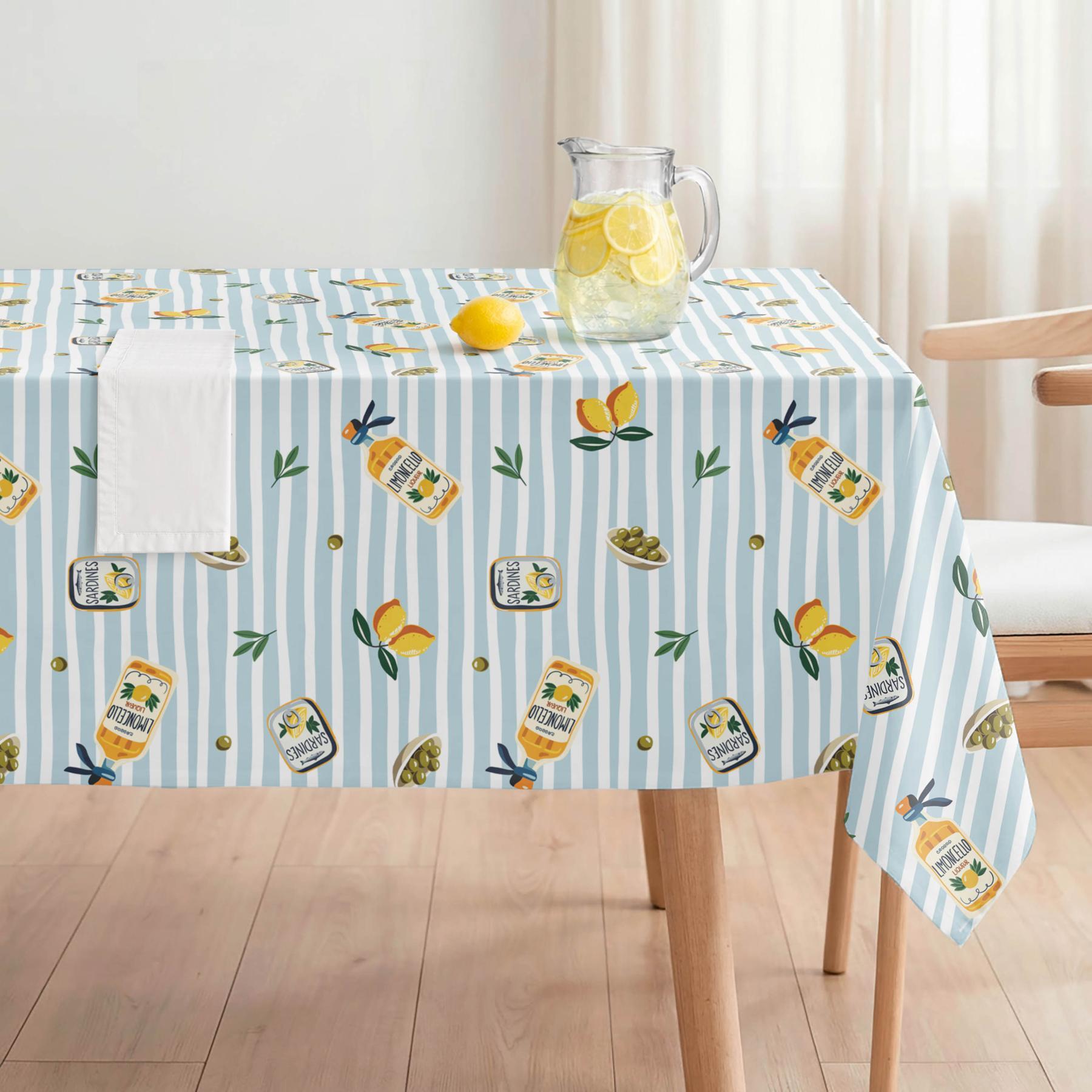 Nappe anti-taches LIMONCELLO BLEU - enduite