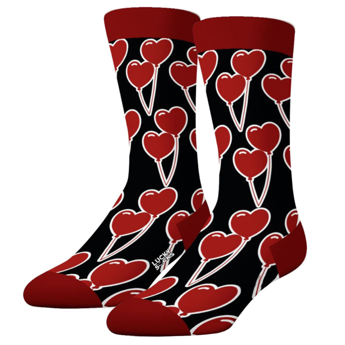 Par de calcetines largos lucky socks diseño globos corazones