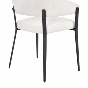 Chaise avec accoudoirs en tissu et structure en métal - ARNOLD