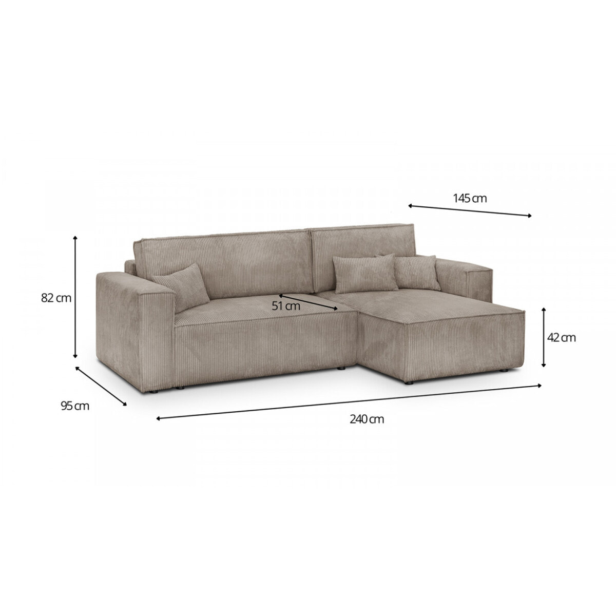 Canapé d'angle convertible 4 places - LIVIA
