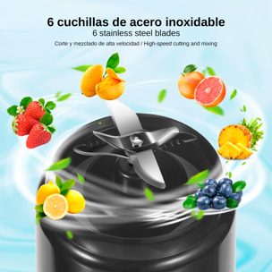 Batidora portátil HD-03-01 de 420 ml con potente motor de 240W y batería recargable de 4000mAh.
