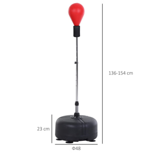 Pera de Boxeo con Soporte Acero PU PE Ã¤48x136-154 cm Rojo