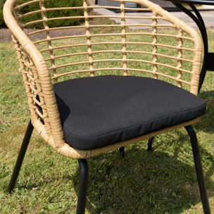 MALO - Lot de 2 fauteuils en rotin synthétique couleur naturelle