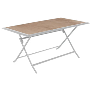 Table de jardin pliante rectangulaire Azua Houblon & Blanc