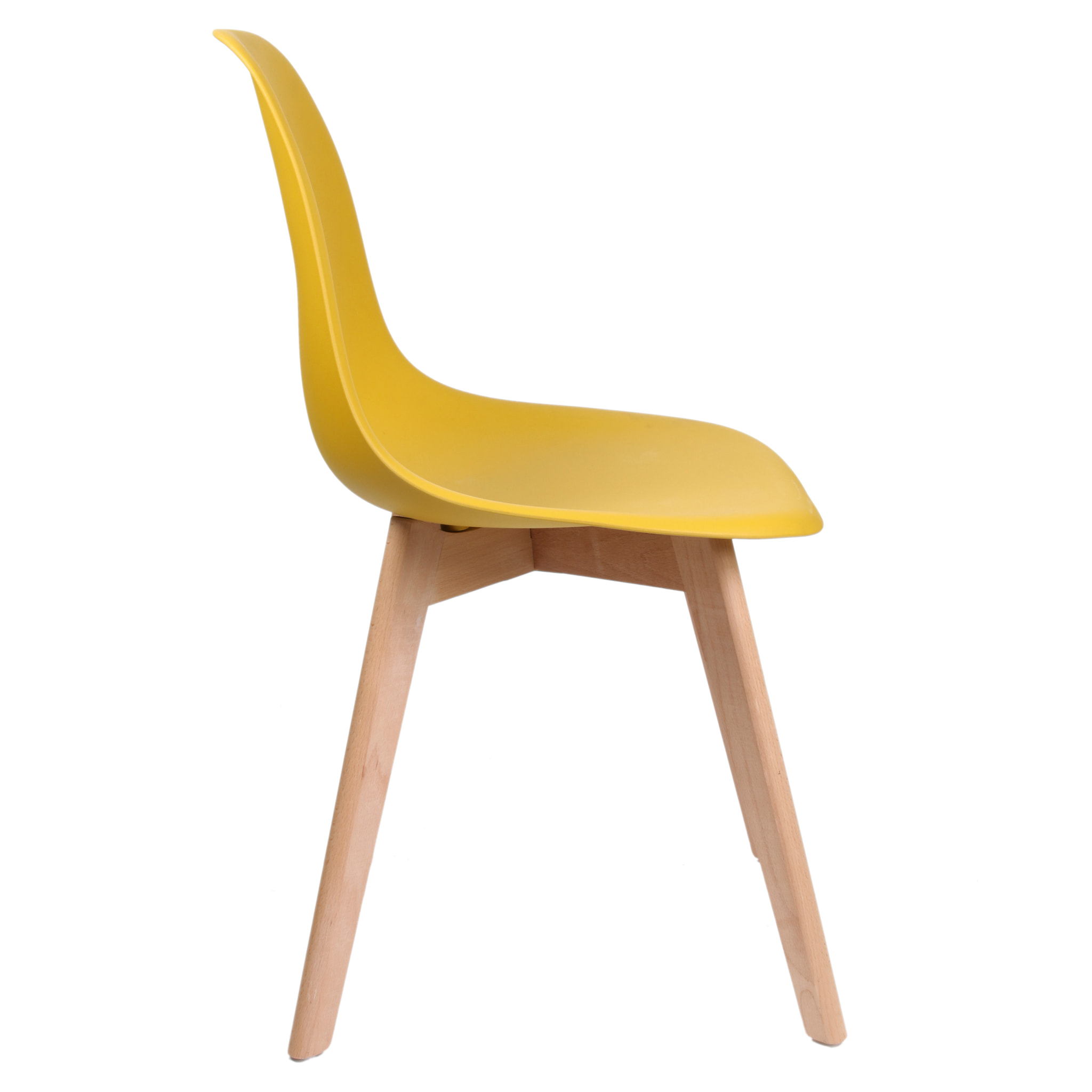 Chaise Scandinave Coque Moutarde - Lot De 2