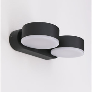 Forlight Aplique LED Pale 21W IP54 Blanco Neutro 4000K, Regulable ON-OFF, Acabado Gris Urbano