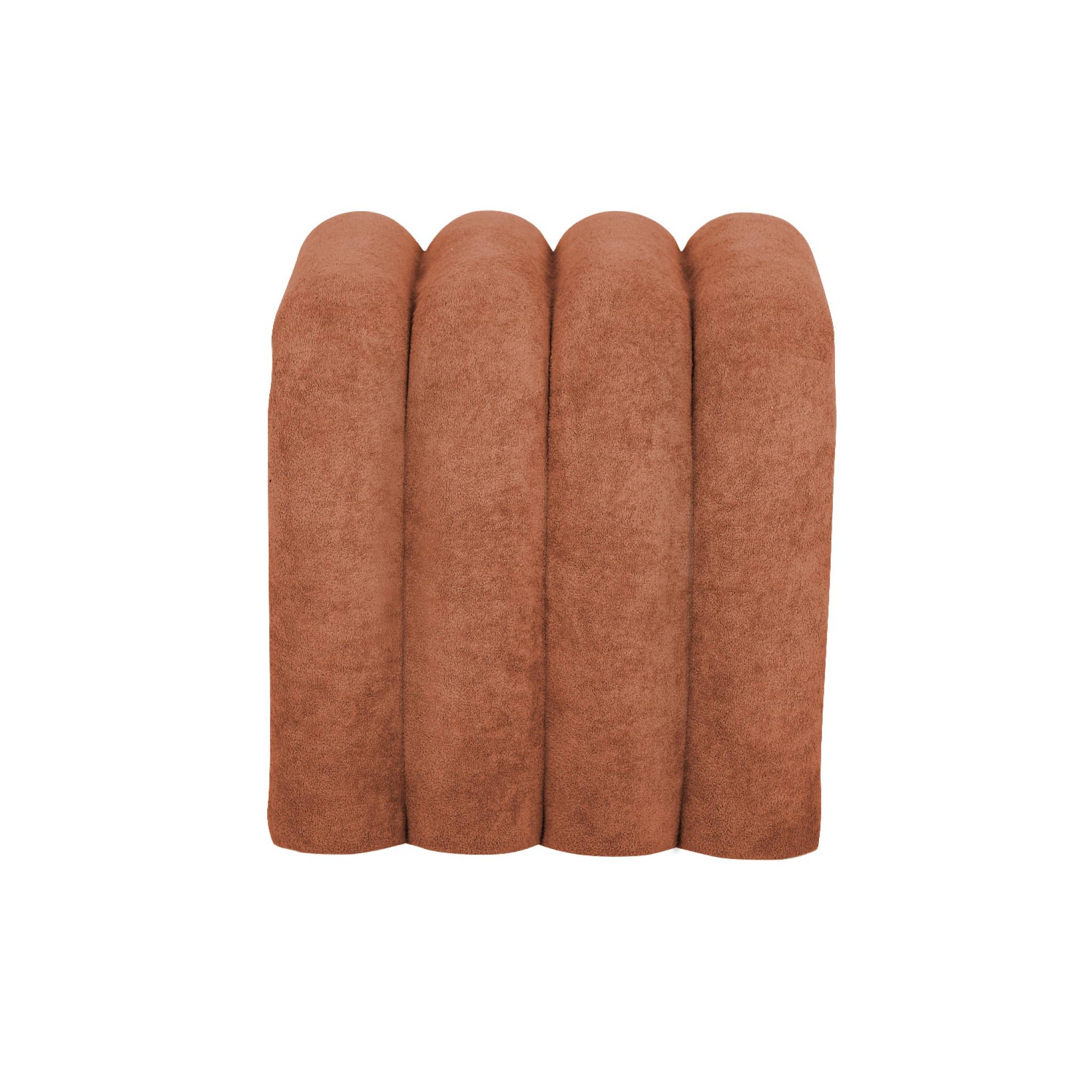 Set de 2 poufs contemporains en tissu orange