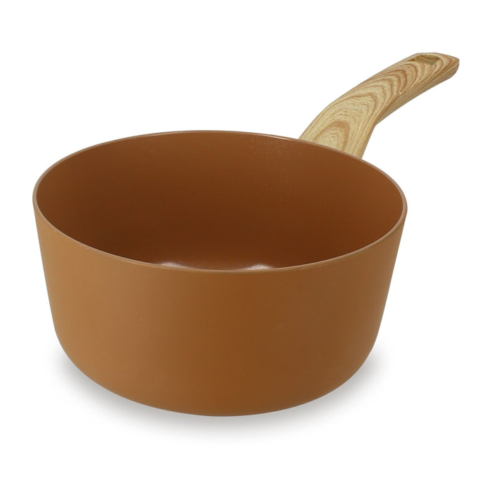 Casserole 18cm avec revêtement céramique noisette - tous feux COLORAMA