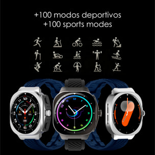 Smartwatch AIMB-Z19. Con termometro, modalità sport, auricolari bluetooth integrati e 2 cinturini in silicone.