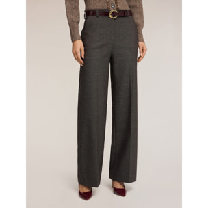 Motivi - Pantalones palazzo en tejido armaturado mixto lurex - Gris