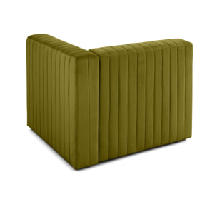 Nova - module d'assise droit - en velours - Vert Olive