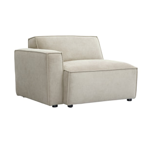 Module d'angle gauche pour canapé en tissu chenille beige SPLIT