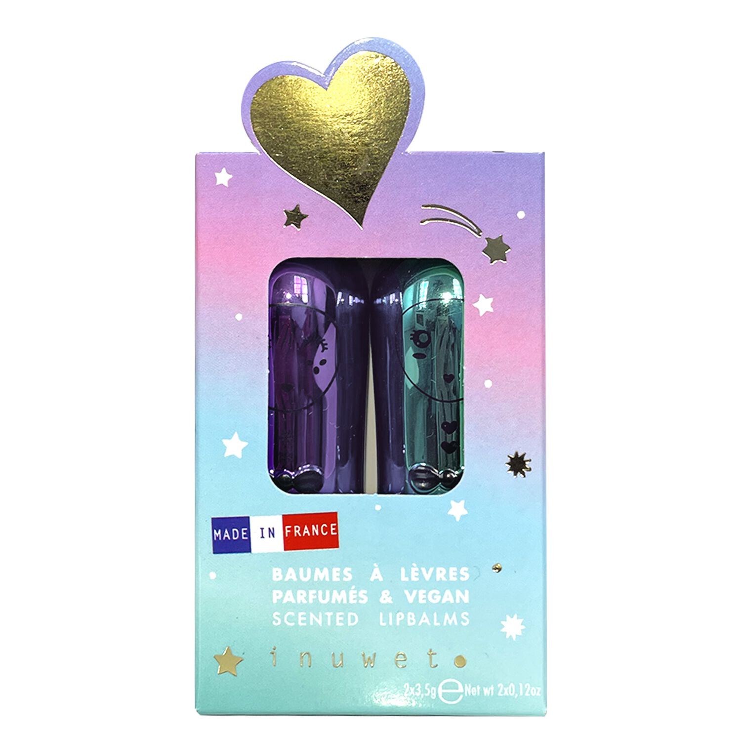 Cupcake Cassis - Coffret 2 Baumes à Lèvres Collection Rainbow Glitter.