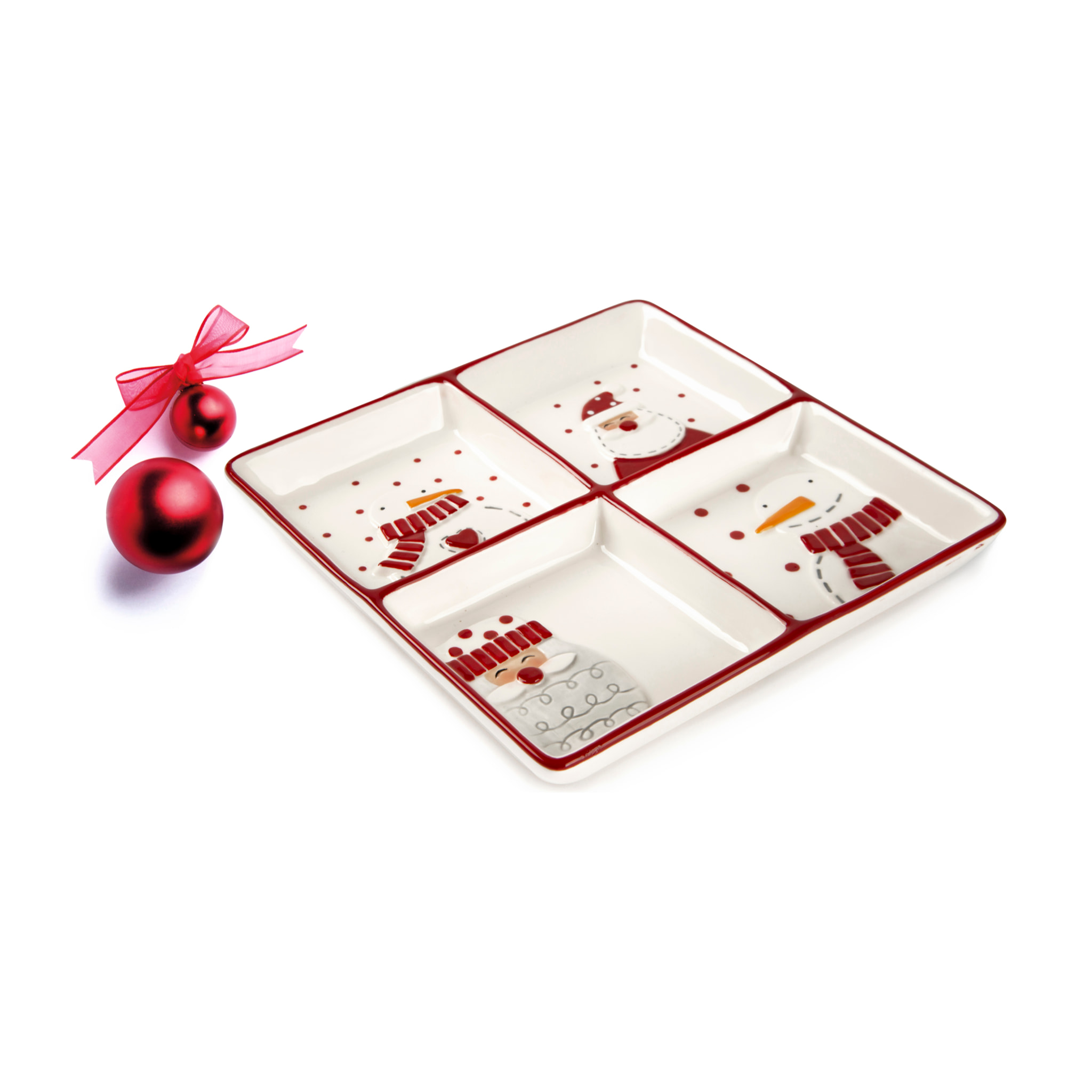 Piatto a Servire Excelsa - Snowman, Ceramica Bianca