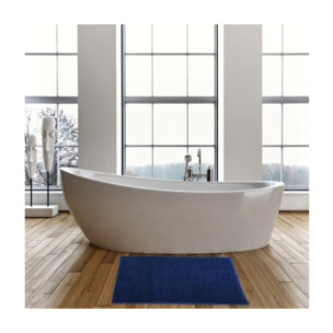 Lot de 2 tapis de bain CHENILLE 40x60 Bleu Foncé