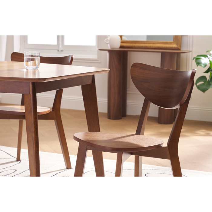 Chaises scandinaves en bois foncé noyer (lot de 2) LEENA