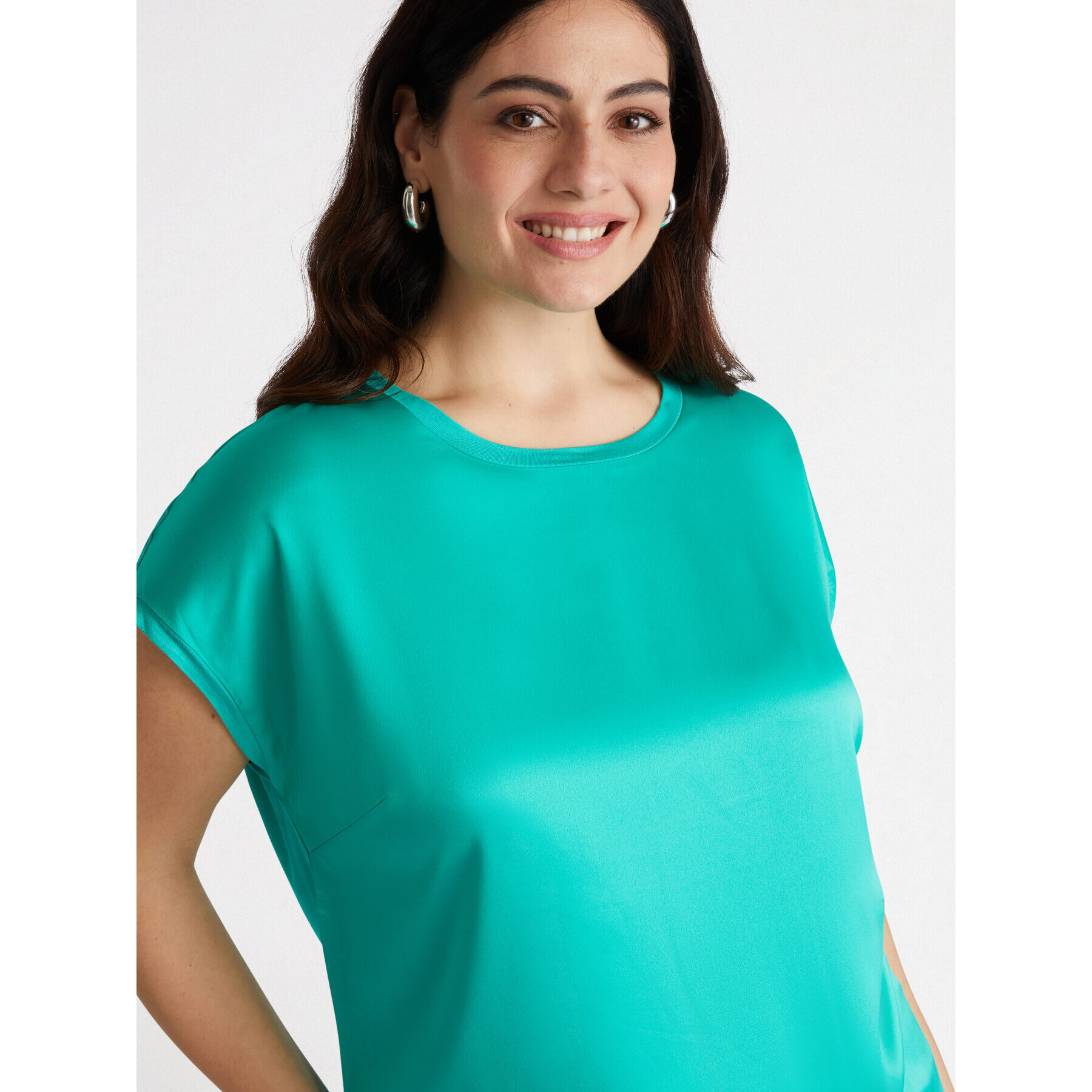 Fiorella Rubino - Blusa en raso y tejido de punto - Green Water