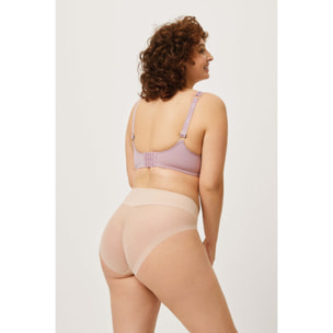 Slip riduttrice midi in tulle a compressione media beige