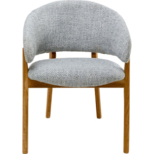 Chaise avec accoudoirs August Melange bleue Kare Design