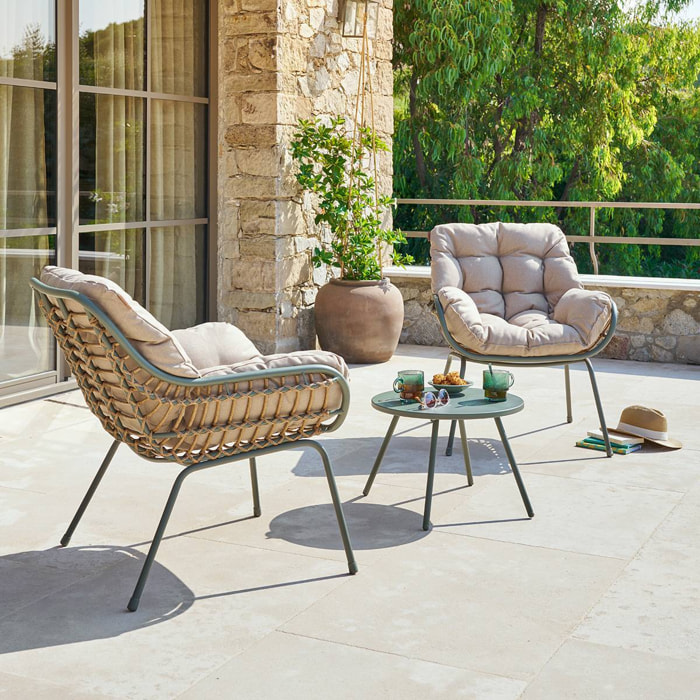 Salon duo Paopao 2 places vert laurier