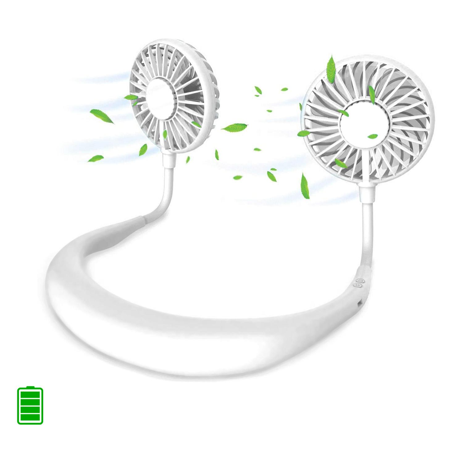 Mini ventilador dual diadema cuello con bateria recargable