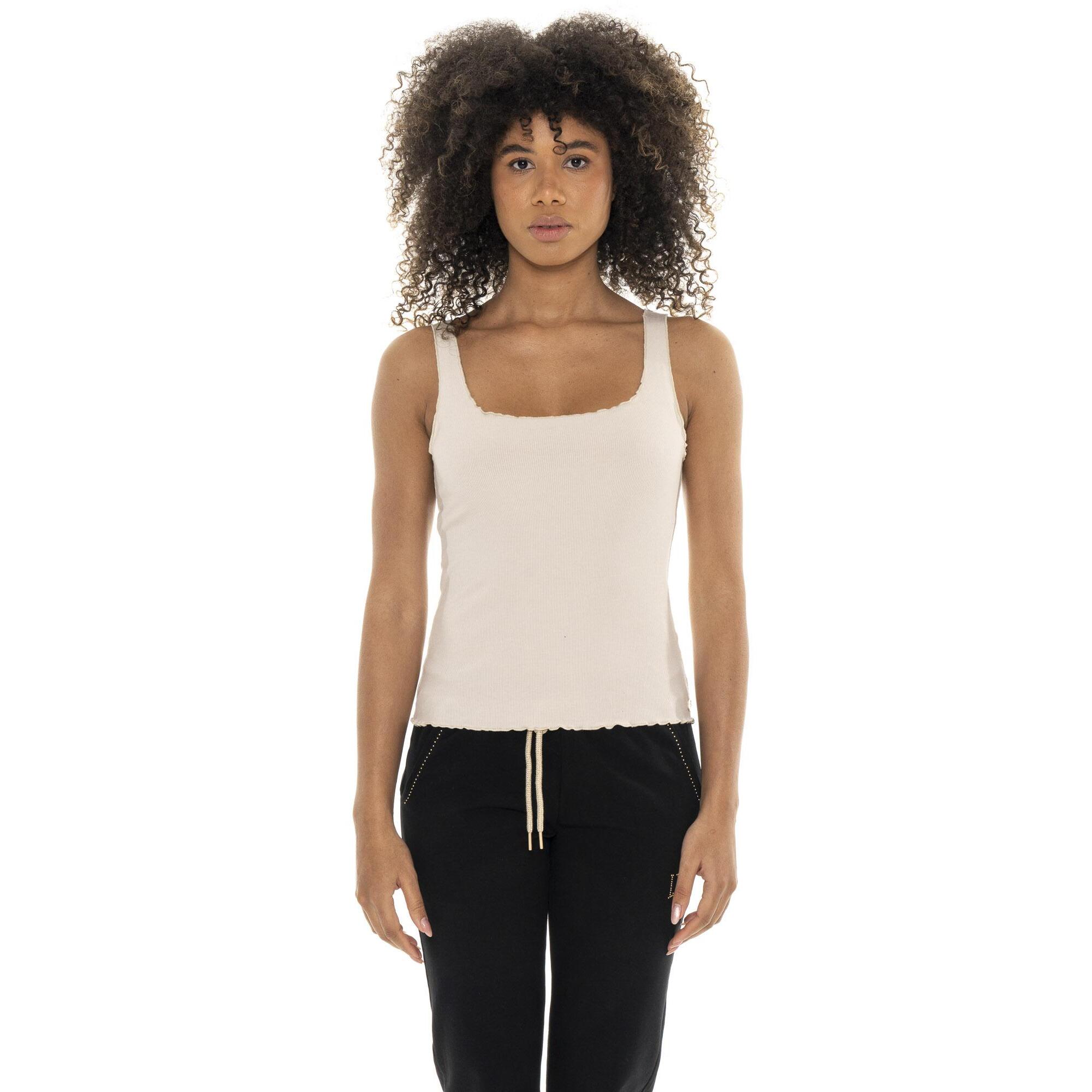 Camiseta de tirantes mujer Leone Chic Gold canalé elástico