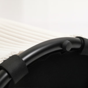 Puff Almacenaje Baúl de Almacenaje Redondo Tapizado en Pana Asiento Acolchado Tapa Extraíble para Pasillo Dormitorio Salón Ø40x41 cm Beige