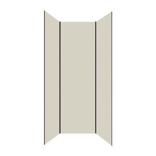 Pack de 3 Panneaux Muraux Aluminium Ivoire 90x210 cm avec Profilés Noirs - WALL'IT