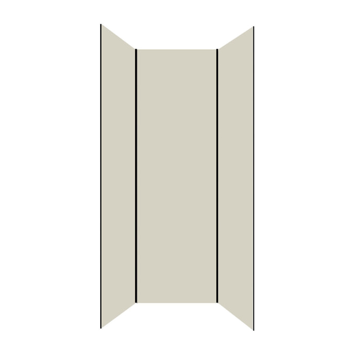 Pack de 3 Panneaux Muraux Aluminium Ivoire 90x210 cm avec Profilés Noirs - WALL'IT