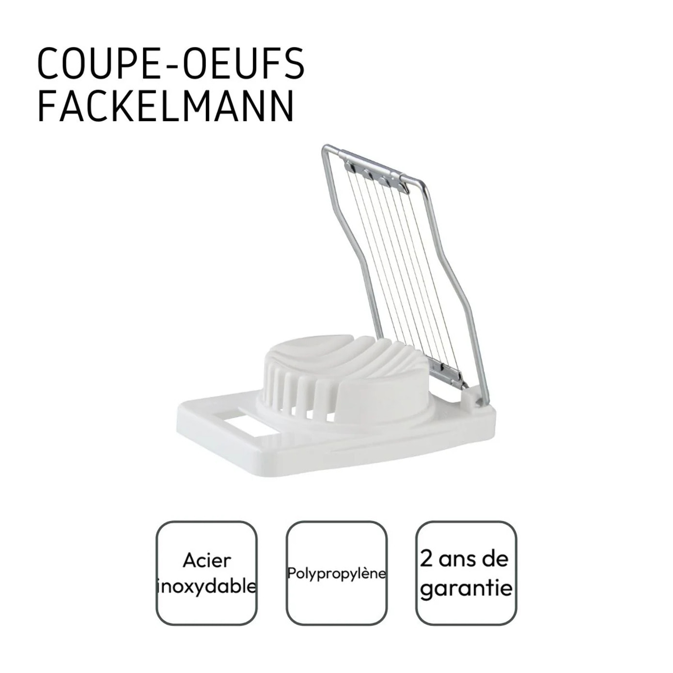 Coupe-œuf dur plastique et inox Fackelmann Handmade Tradition