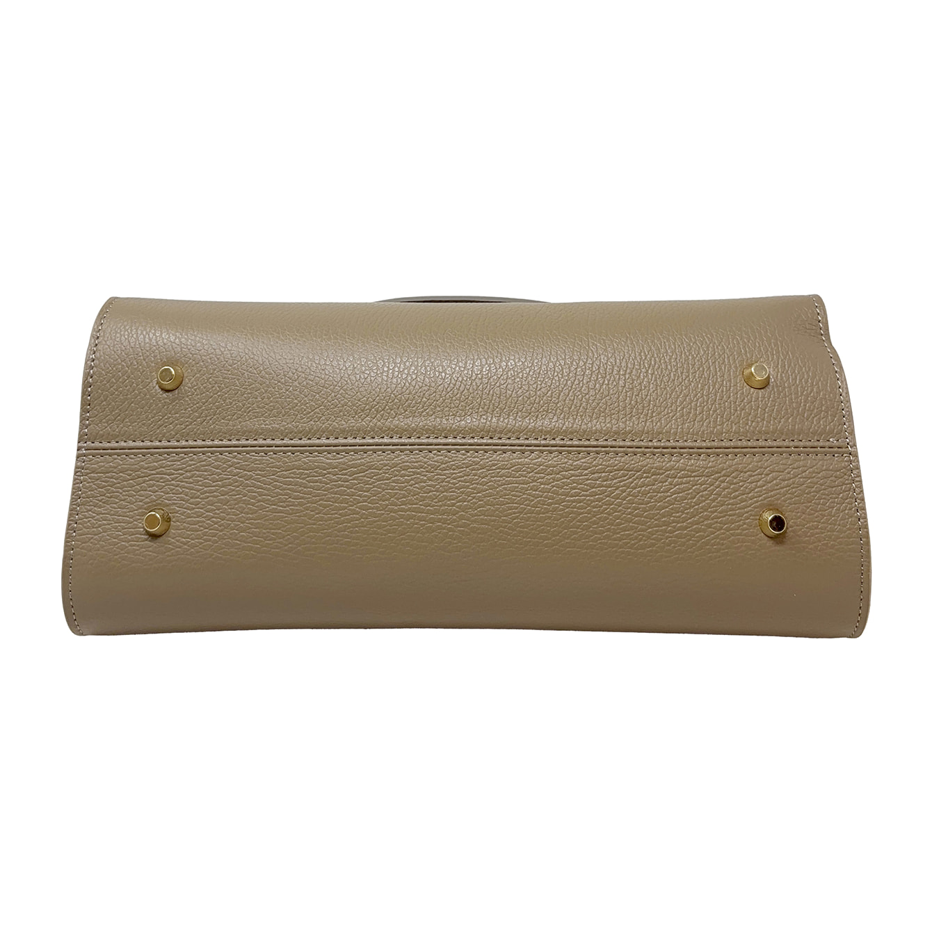 Borsa a Mano Elegante da Donna con Manico in Bambu in Pelle Martellata