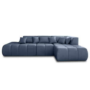 Caracas - canapé modulable d'angle droit - 5 places - en tissu - Bleu