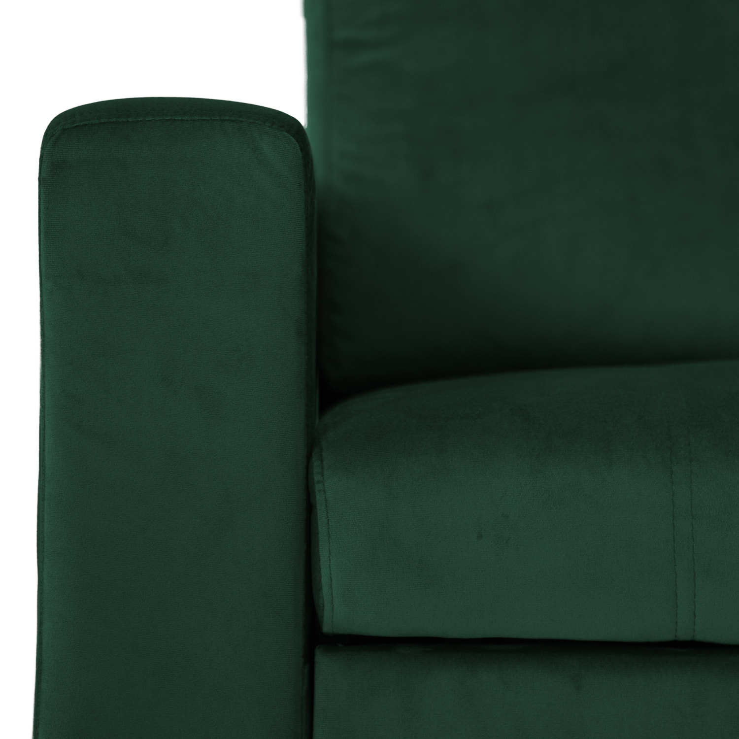 Canapé d'angle convertible JAMES 3 places en velours vert