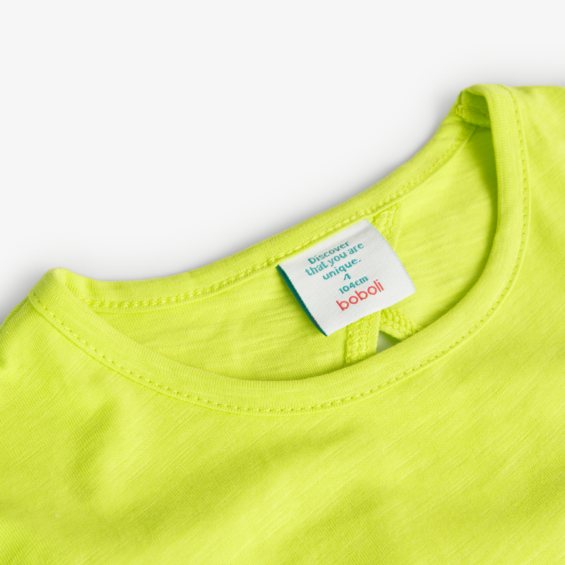 Camiseta flamé niña, algodón, estampado, verde, mangas