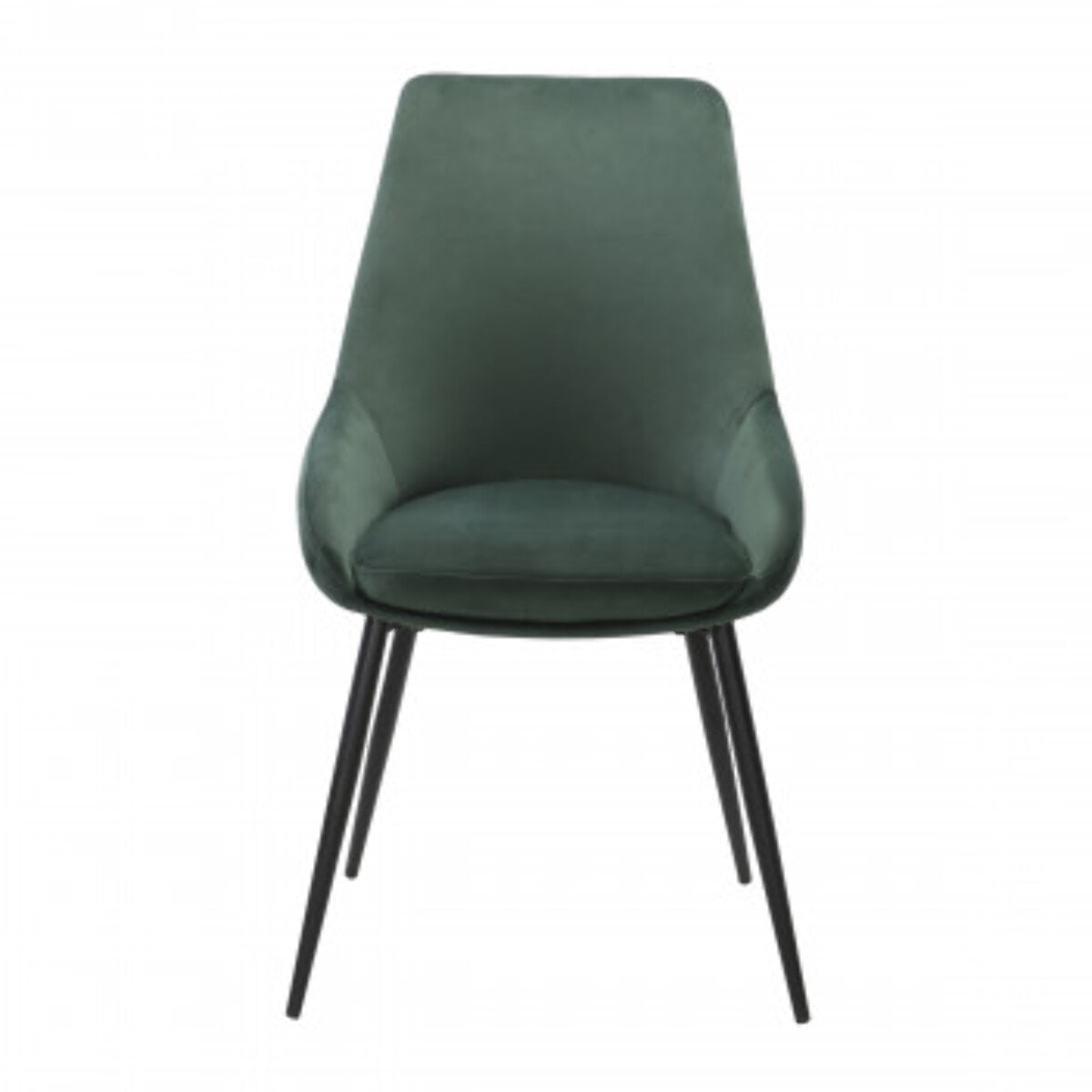 Chaise en velours avec piètement métal noir - MONDO