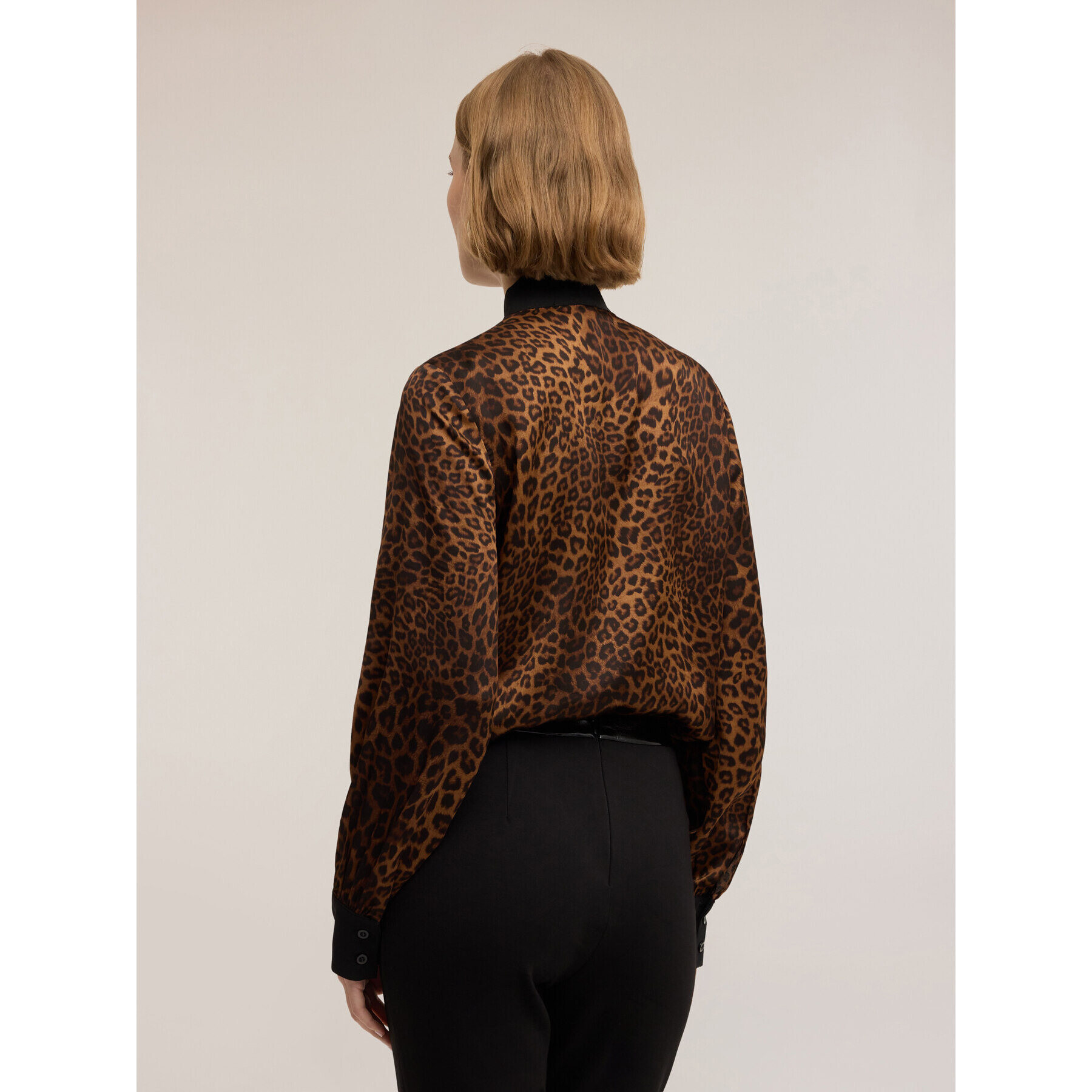 Motivi - Camisa de raso estampado animal - Marrón