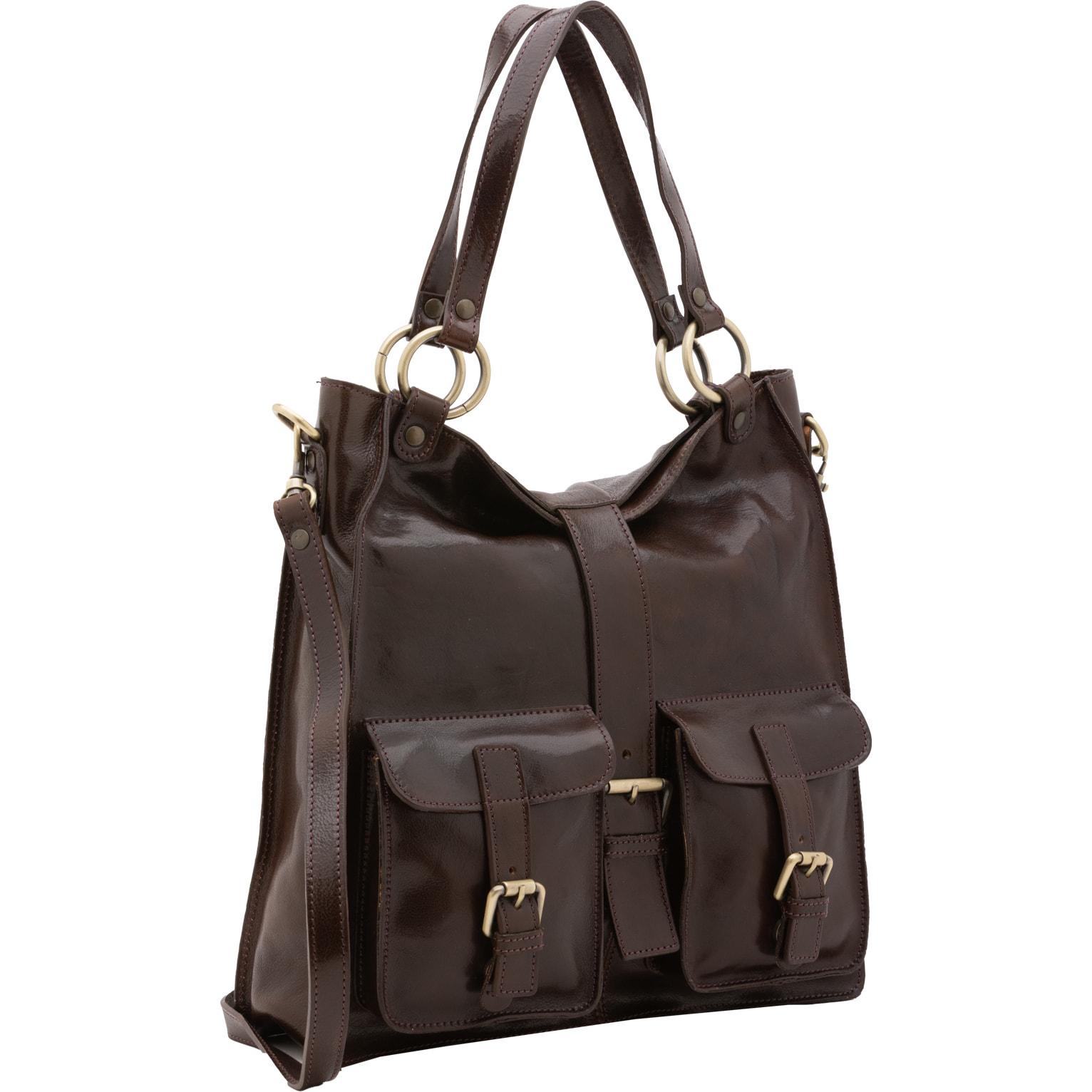 Borsa a spalla  da donna In Vera pelle Made in Italy 38x37x10 cm