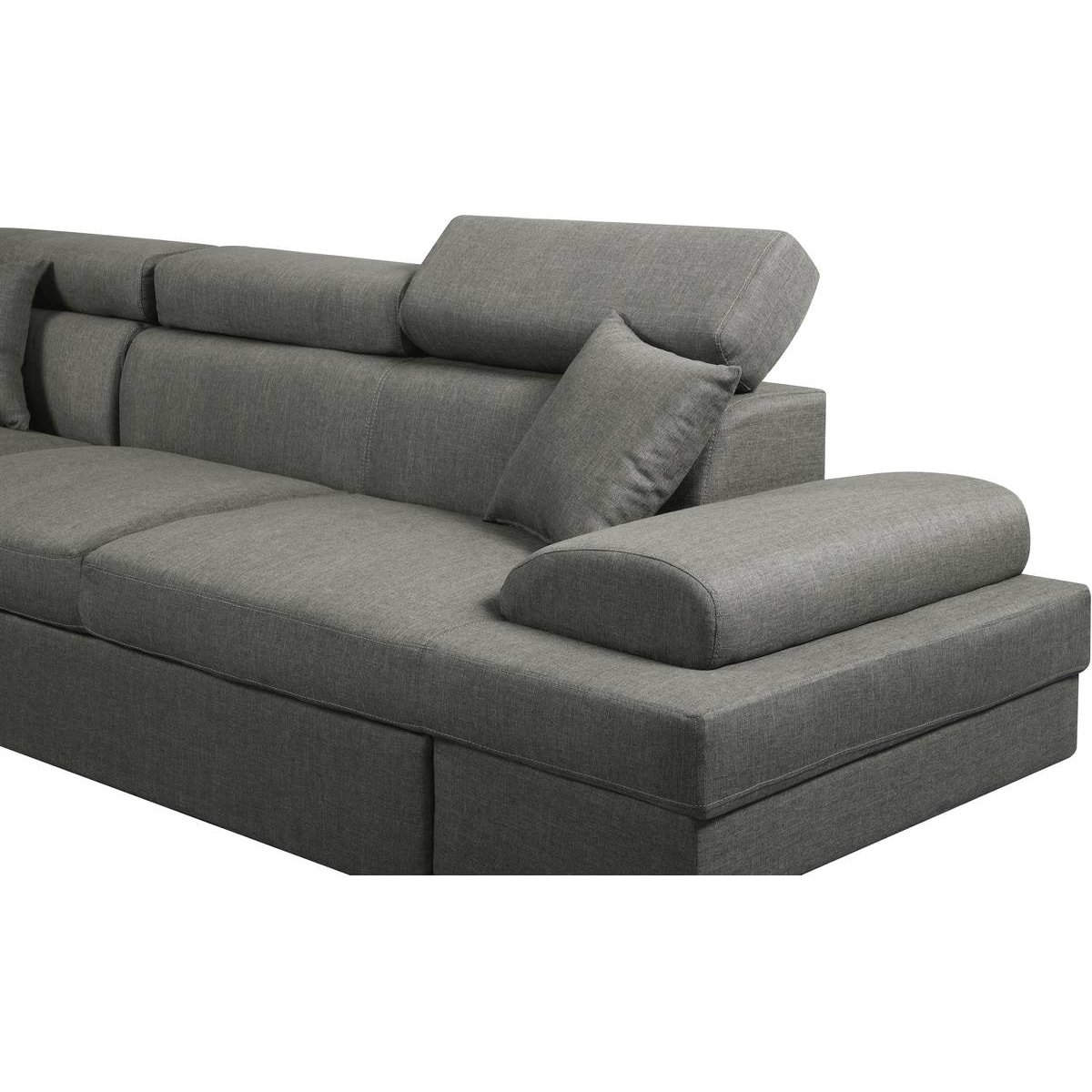 Canapé d'angle "Sophia luxe" - 265 x 190.5 x 80/91 cm - Gris - Angle droit
