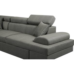 Canapé d'angle "Sophia luxe" - 265 x 190.5 x 80/91 cm - Gris - Angle droit