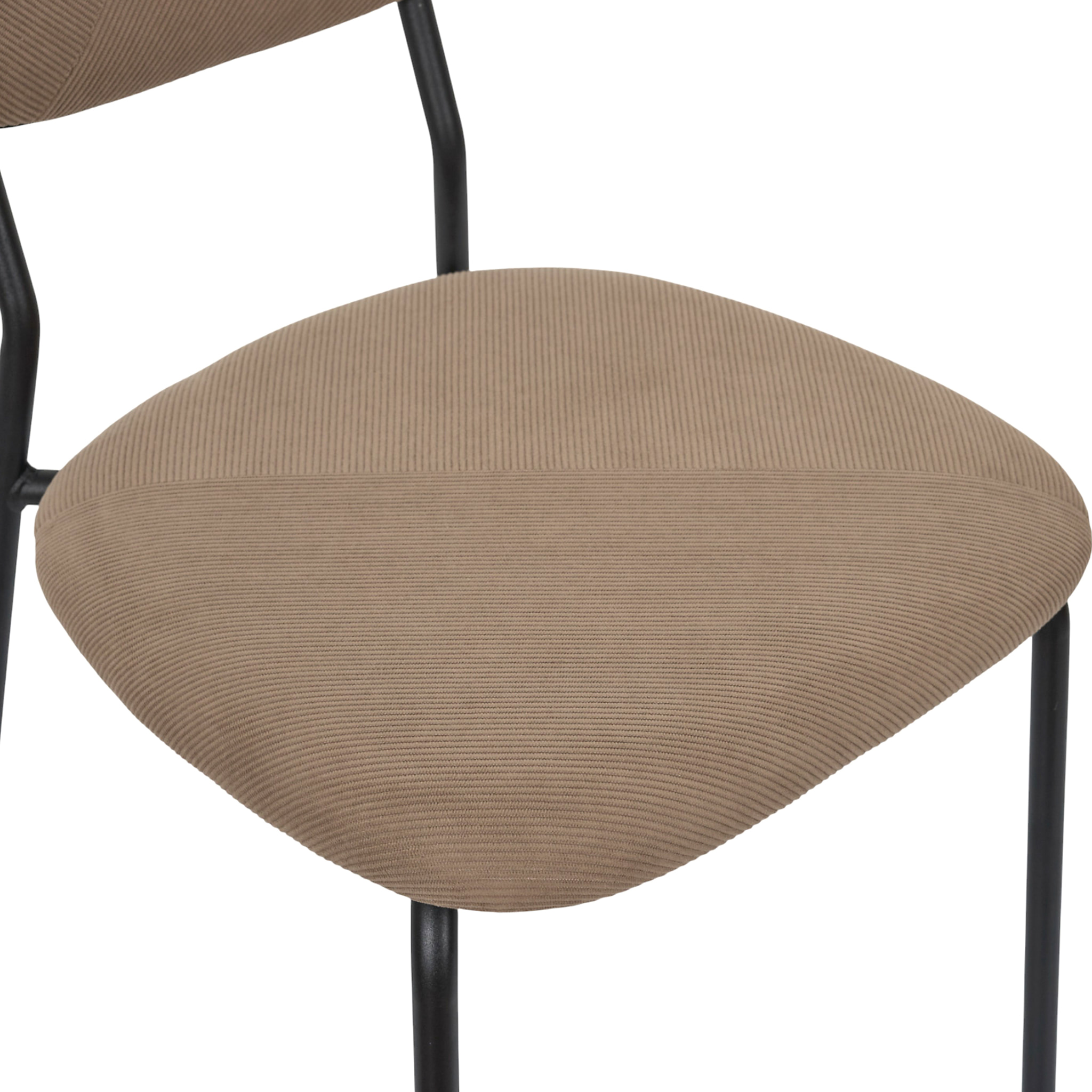 Lot de 4 Chaises - HOME DECO FACTORY - Jules - Côtelées - Confortables - Taupe