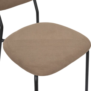 Lot de 4 Chaises - HOME DECO FACTORY - Jules - Côtelées - Confortables - Taupe
