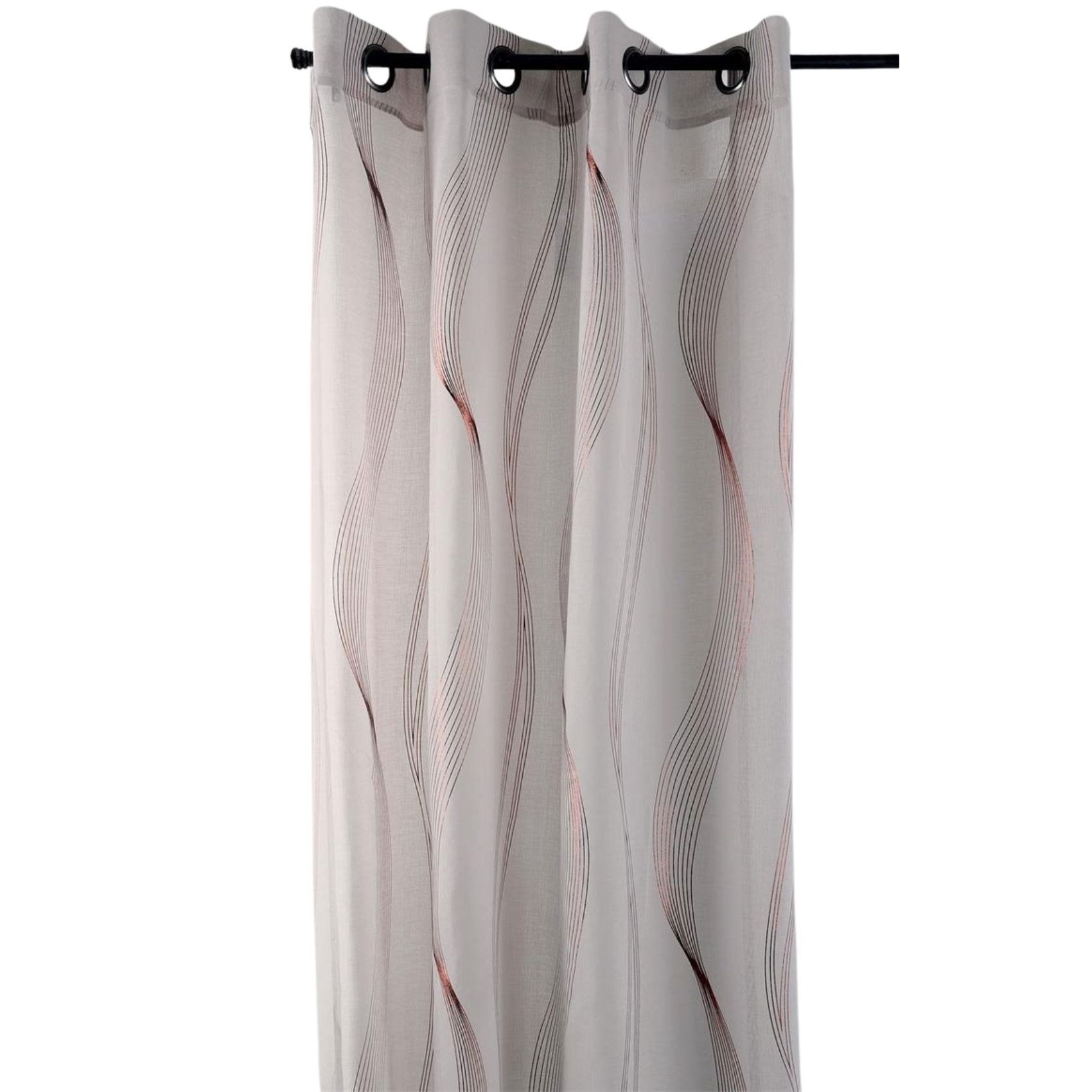 Voilage rayures ondulées métalisées - Beige