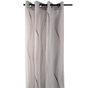 Voilage rayures ondulées métalisées - Beige