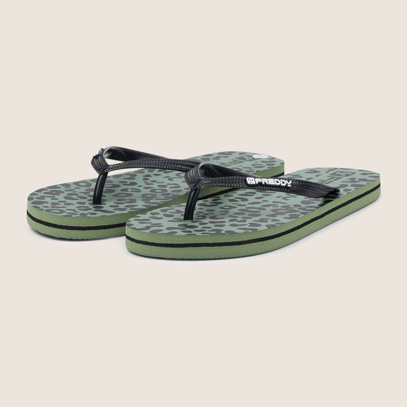 Infradito flip-flop donna con stampa leopardata e loghi