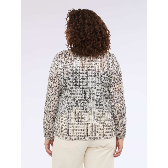 Fiorella Rubino - Blusa con estampado y detalle de recorte - Negro