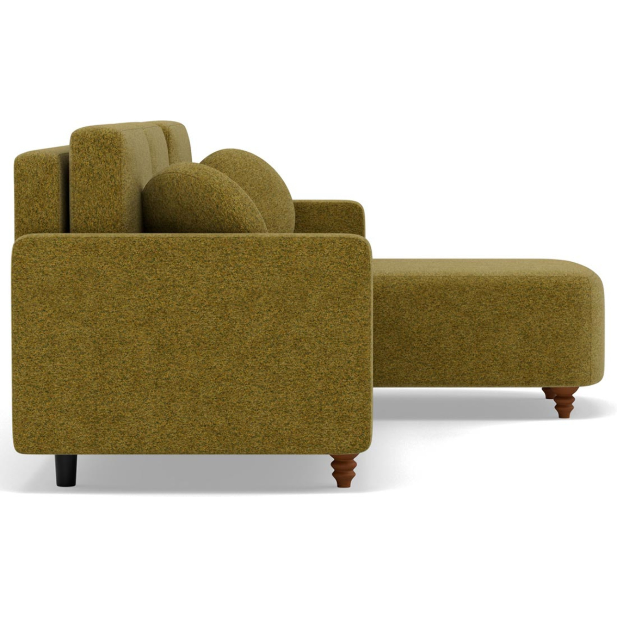Calypso - canapé d'angle réversible 4 places convertible avec coffre en tissu - Vert Olive